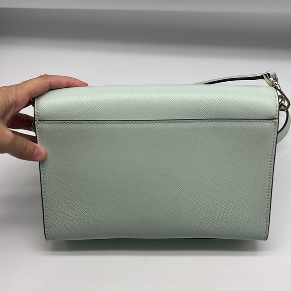 Kate Spade - Mint Green Front Flap Snap Convertible Leather Crossbody Handbag - Picture 10 of 12